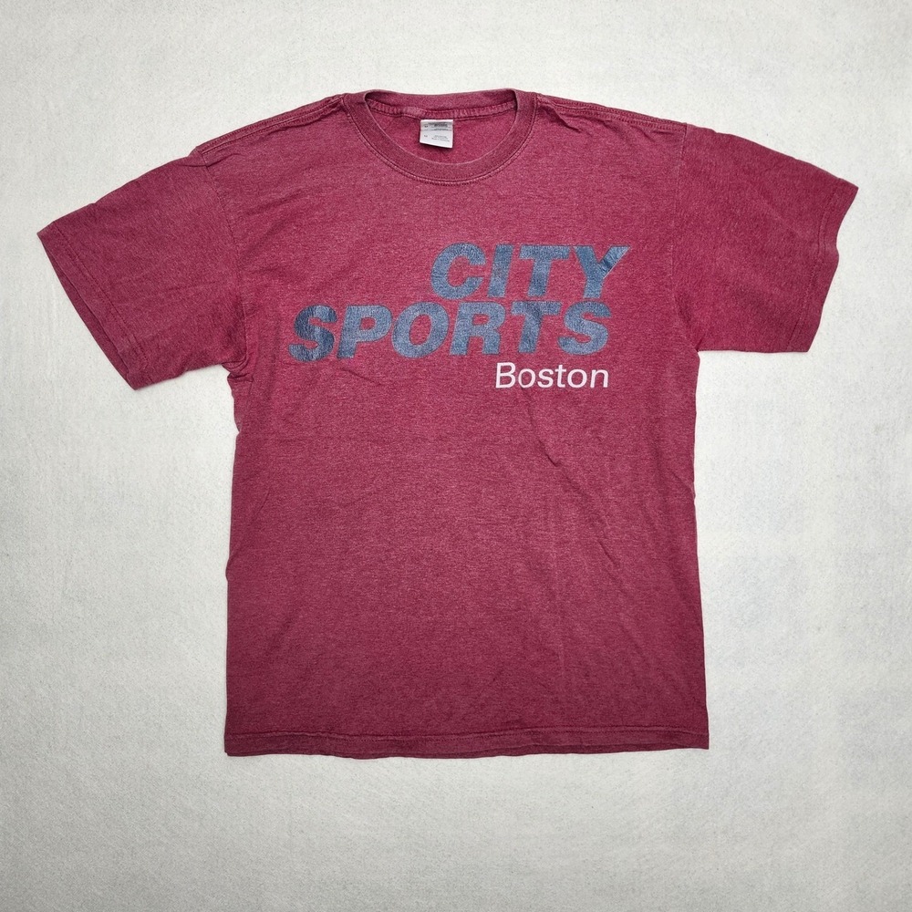 City Sports Boston Faded Maroon Graphic Tee Cotton Blend Mens M